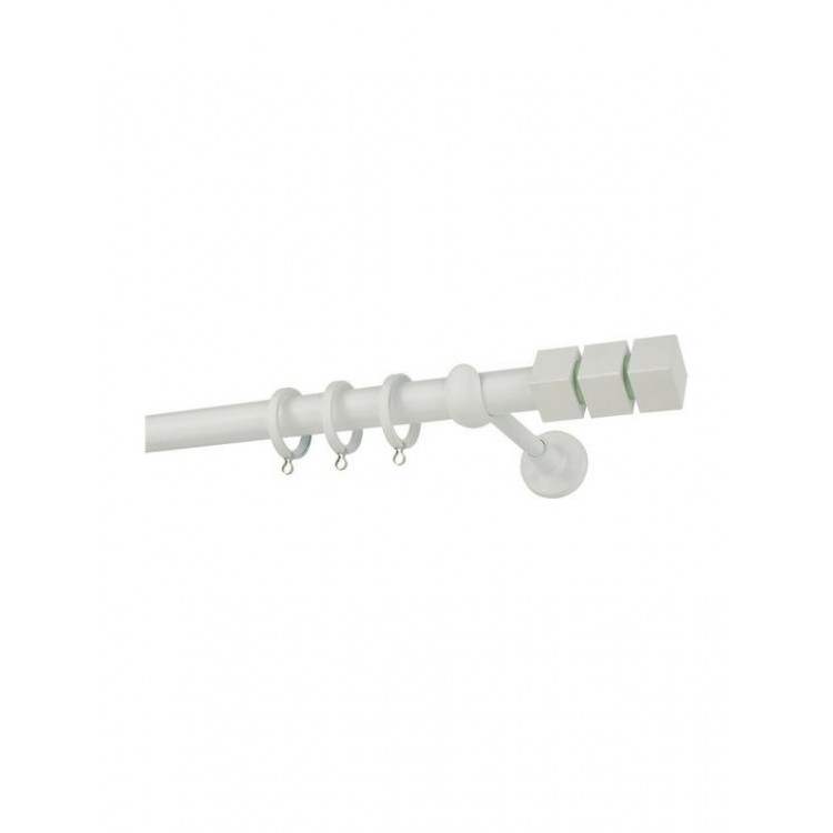 Zogometal Μεταλλικό Κουρτινόξυλο CP0473 160cm Μονό Φ25mm Λευκό πάγου-Φυστικί