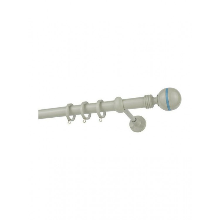 Zogometal Μεταλλικό Κουρτινόξυλο CP0079 160cm Μονό Φ25mm Γκρι-Γαλάζιο
