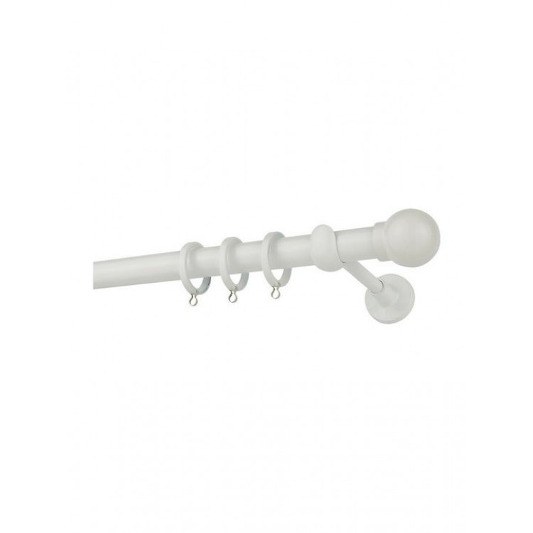 Zogometal Μεταλλικό Κουρτινόξυλο CP0058 Μονό 160cm Φ25mm Λευκό Zogometal Μεταλλικό Κουρτινόξυλο CP0058 Μονό 160cm Φ25mm Λευκό
