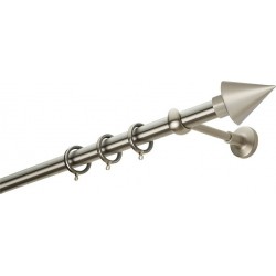 Zogometal Μεταλλικό Κουρτινόξυλο E4146 Μονό 160cm Νίκελ Ματ