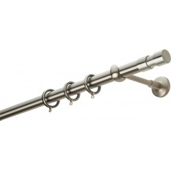 Zogometal Μεταλλικό Κουρτινόξυλο E4142 Μονό 160cm Νίκελ Ματ