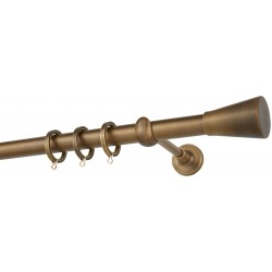 Zogometal Μεταλλικό Κουρτινόξυλο E4141 Μονό 160cm Μπρονζέ